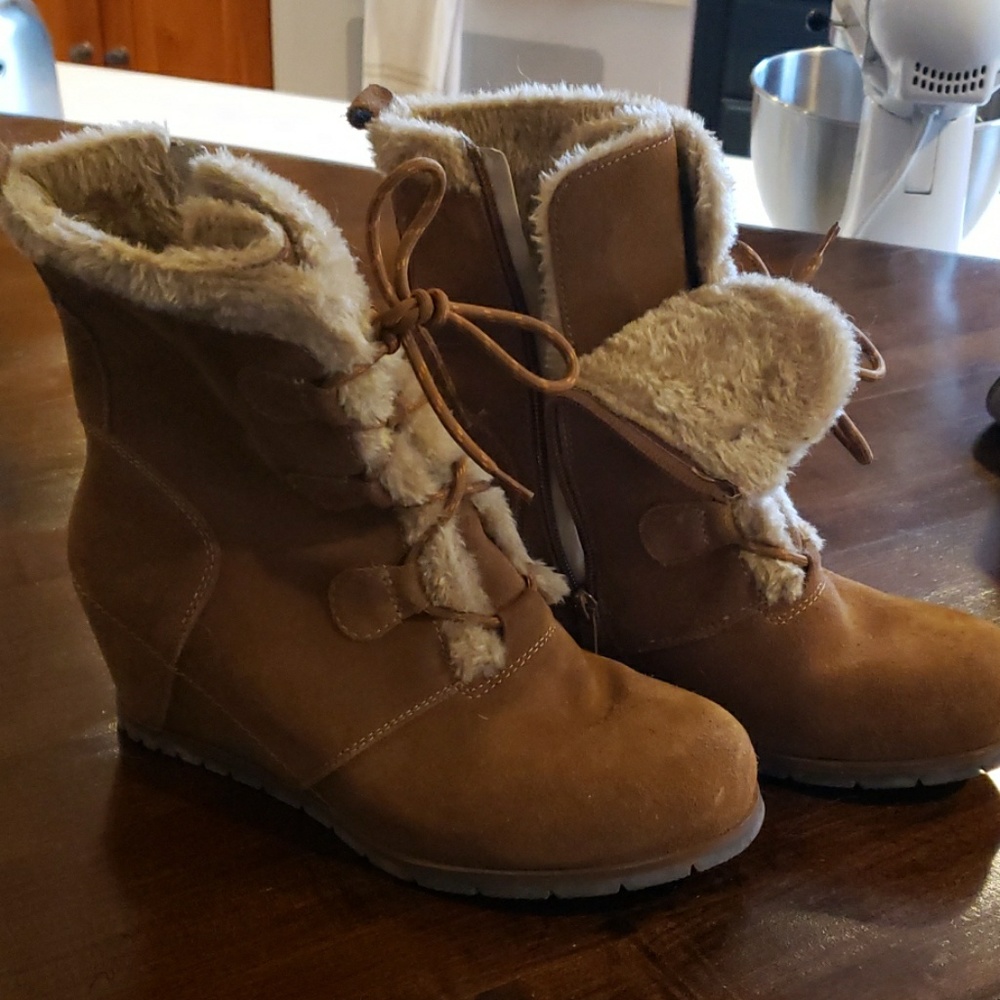 Leather Faux Fur boots